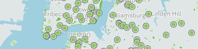 Capital Tracker map with points and markers for project information.